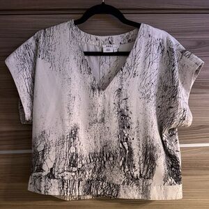 DKNY Monochrome Abstract Blouse - XS